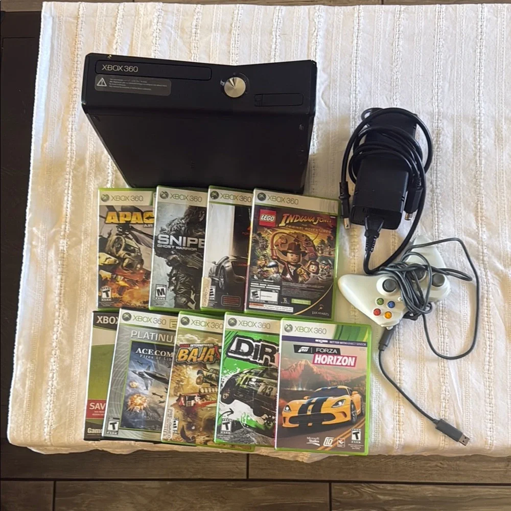 Microsoft Black Console with Games